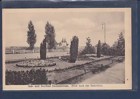 AK See- und Soolbad Swinemünde Blick nach der Seebrücke 1930