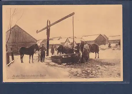AK An der Pferdetränke in Kolno 1920