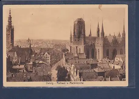 AK Danzig - Rathaus u. Marienkirche 1926