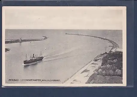 AK Seebad Osternothafen, Moleneinfahrt 1930