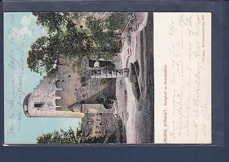 AK Ruine Kynast Burghof m. Staubsäule 1906