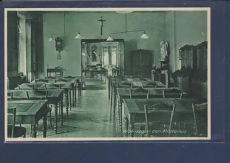 AK Pensionat der Ursulinen Carlowitz bei Breslau Wohnsaal 1930