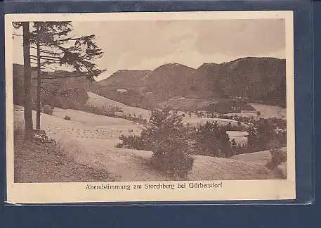 AK Abendstimmung am Storchenberg bei Görbersdorf 1927
