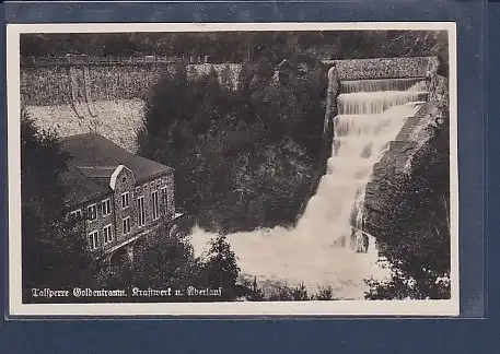 AK Talsperre Goldentraum Kraftwerk u. Überlauf 1942