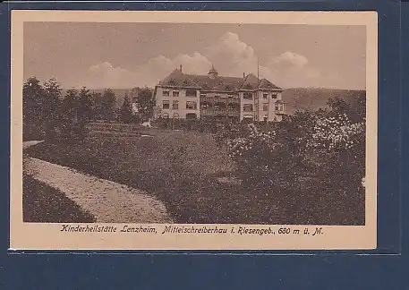 AK Kinderheilstätte Lenzheim, Mittelschreiberhau i. Riesengeb. 1925