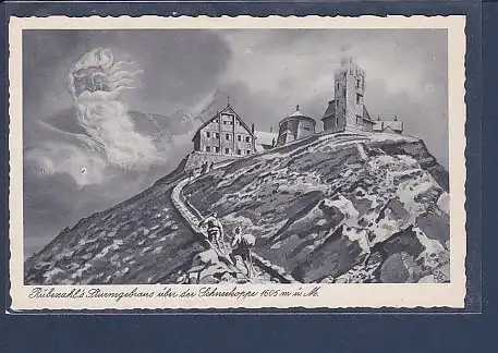 AK Rübezahl´s Sturmgebraus über der Schneekoppe ( Gesicht) 1930