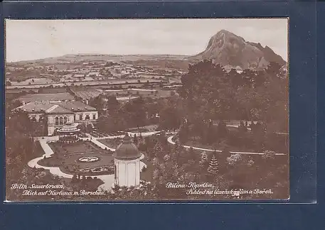 AK Bilin Sauerbrunn Blick auf Kurhaus m. Borschen 1923