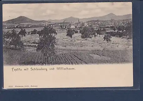 AK Teplitz mit Schlossberg und Millischauer 1920