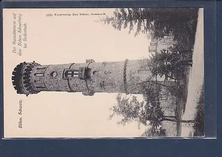 AK Böhm.Schweiz Der Aussichtsturm auf dem hohen Schneeberg bei Bodenbach 1920