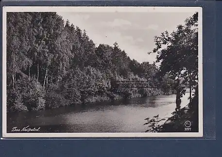 AK Neißepartie m. Laufsteg am Bahnhof Rohnau 1951