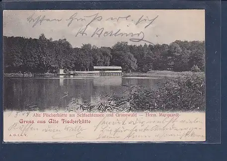 AK Gruss aus Alte Fischerhütte Alte Fischerhütte am Schlachtensee 1904