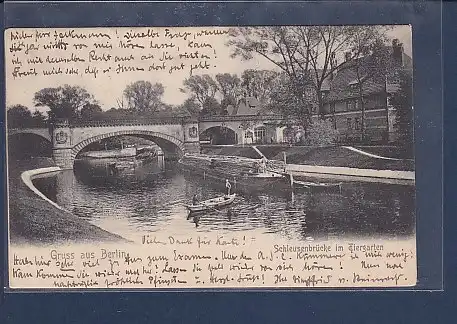 AK Gruss aus Berlin Schleusenbrücke im Tiergarten 1905