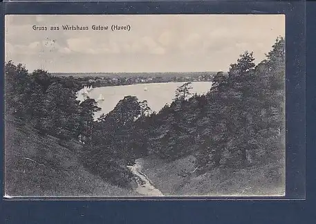 AK Gruss aus Wirtshaus Gatow ( Havel) 1914 Paul Krause Wirtshaus Gatow