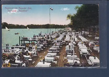 AK Tegelort am Tegeler See Terrasse Seeblick 1930