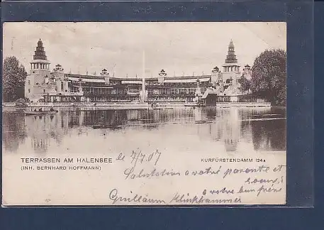 AK Terrassen am Halensee Kurfürstendamm 124a 1910