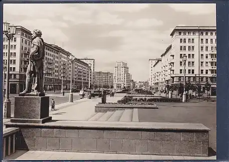 AK Berlin Stalinallee Blick zum Strausberger Platz 1958