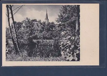 AK Birkenwerder Fließ mit Blick auf die Kirche 1940