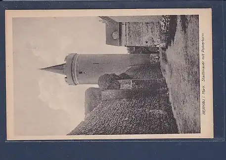 AK Bernau i. Mark Stadtmauer mit Pulverturm 1930