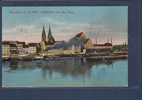 AK Frankfurt a.d. Oder Schiffahrt auf der Oder 1913