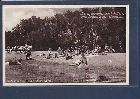 AK Badestrand - Berkenbrück Spree 1930