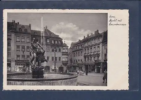 AK Gera Markt mit Simsonbrunnen 1941