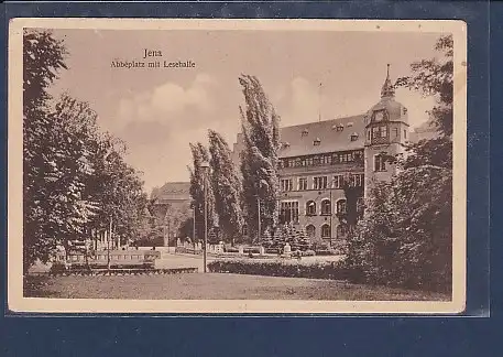AK Jena Abbeplatz mit Lesehalle 1930