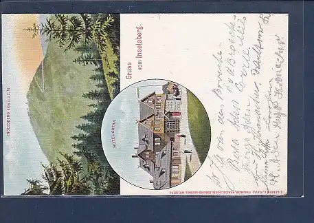 Litho AK Gruss vom Inselsberg - Hotel Gotha 1910