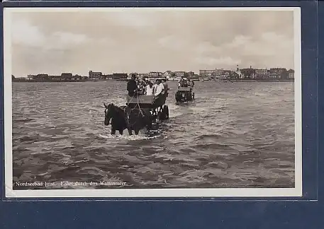 AK Nordseebad Juist Fahrt durch das Wattenmeer 1935