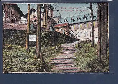 AK Sächs. Schweiz Rast a.d. Grossen Winterberg 1920