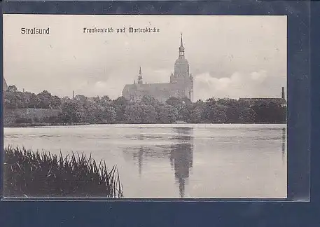 AK Stralsund Frankenteich und Marienkirche 1930