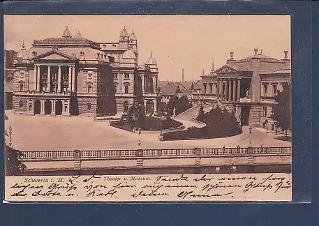 AK Schwerin i.M. Theater u. Museum 1904