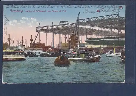 AK Hamburg Hafen Schiffswerft von Blohm & Voß 1926