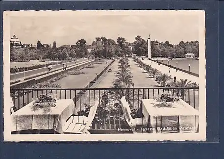 AK Hannover - Terrasse Gaststätten Maschsee 1958
