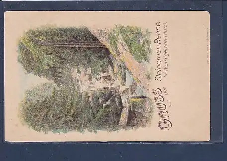 AK Gruss von der Steinernen Renne b./ Wernigerode ( Harz) 1900