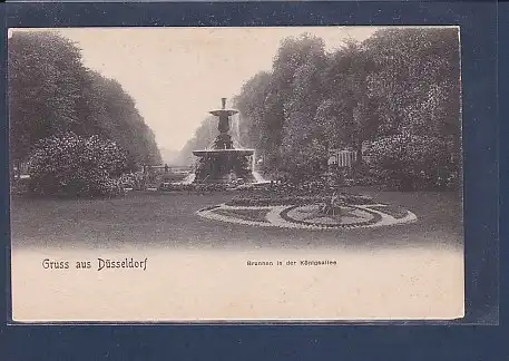 AK Gruss aus Düsseldorf Brunnen in der Königsallee 1920