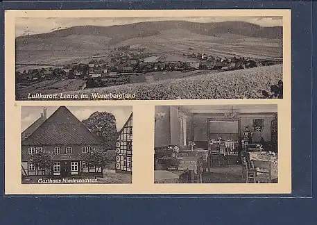 AK Luftkurort Lenne im Weserbergland 3.Ansichten Gasthaus Niedersachsen 1952
