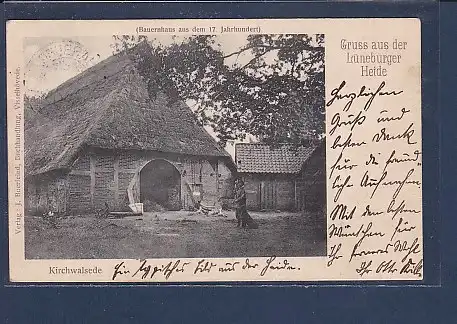 AK Gruss aus der Lüneburger Heide Kirchwalsede 1904