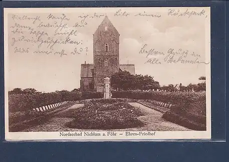 AK Nordseebad Nieblum a. Föhr - Ehren Friedhof 1931