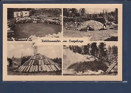 AK Kohlenmeiler im Erzgebirge 4.Ansichten 1955