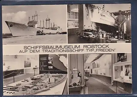 AK Schiffsbaumuseum Rostock Auf dem Traditionsschiff Typ Frieden 1974