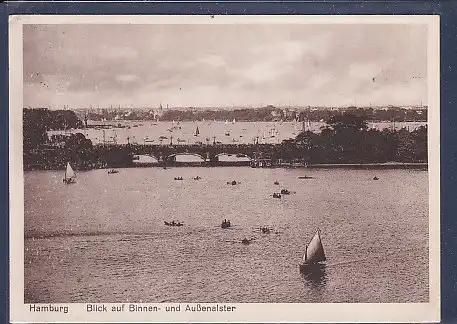AK Hamburg Blick auf Binnen und Außenalster 1929