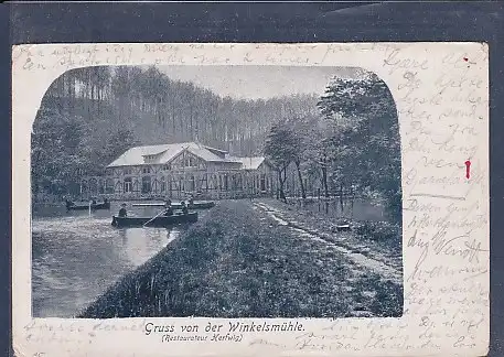 AK Gruss von der Winkelsmühle (Restaurateur Hertwig) 1901