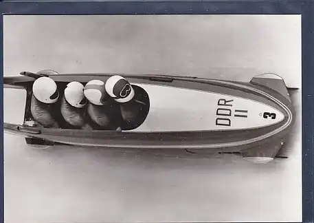 AK Viererbob DDR II Silbermedaillengewinner Winterspiele 1984