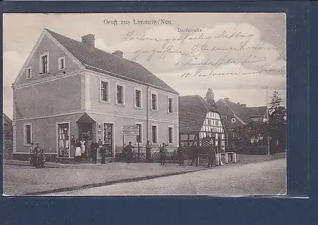 AK Gruß aus Limmritz / Neu Dorfstraße 1916