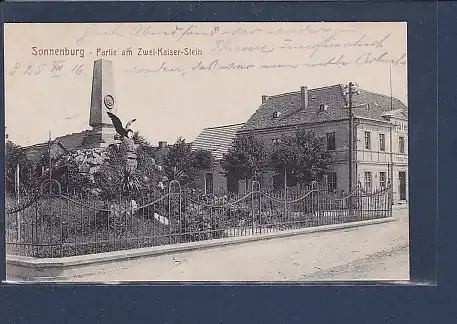 AK Sonnenburg Partie am Zwei Kaiser Stein 1916