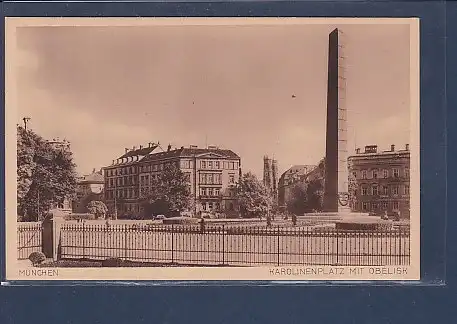 AK München Karolinenplatz mit Obelisk 1920