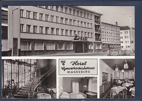 AK HOG Hotel Gewerkschaftshaus Magdeburg 4.Ansichten 1972