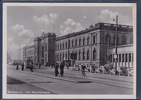 AK Magdeburg - Der Hauptbahnhof 1954