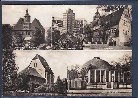 AK Gruß aus Jena 5.Ansichten Zeiss Hochhaus 1967