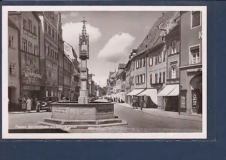 AK Füssen Reichenstraße mit Stadtbrunnen 1940